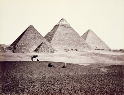 Die Pyramiden von El-Geezah, von Südwesten, 1858 von Francis Frith